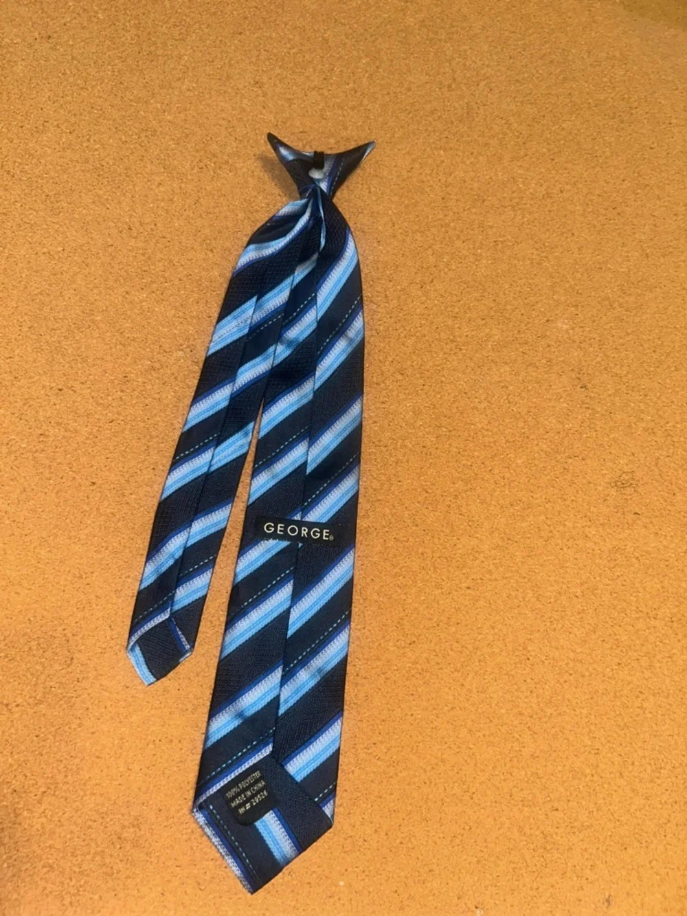 Striped Blue and Black Men’s Silk Tie